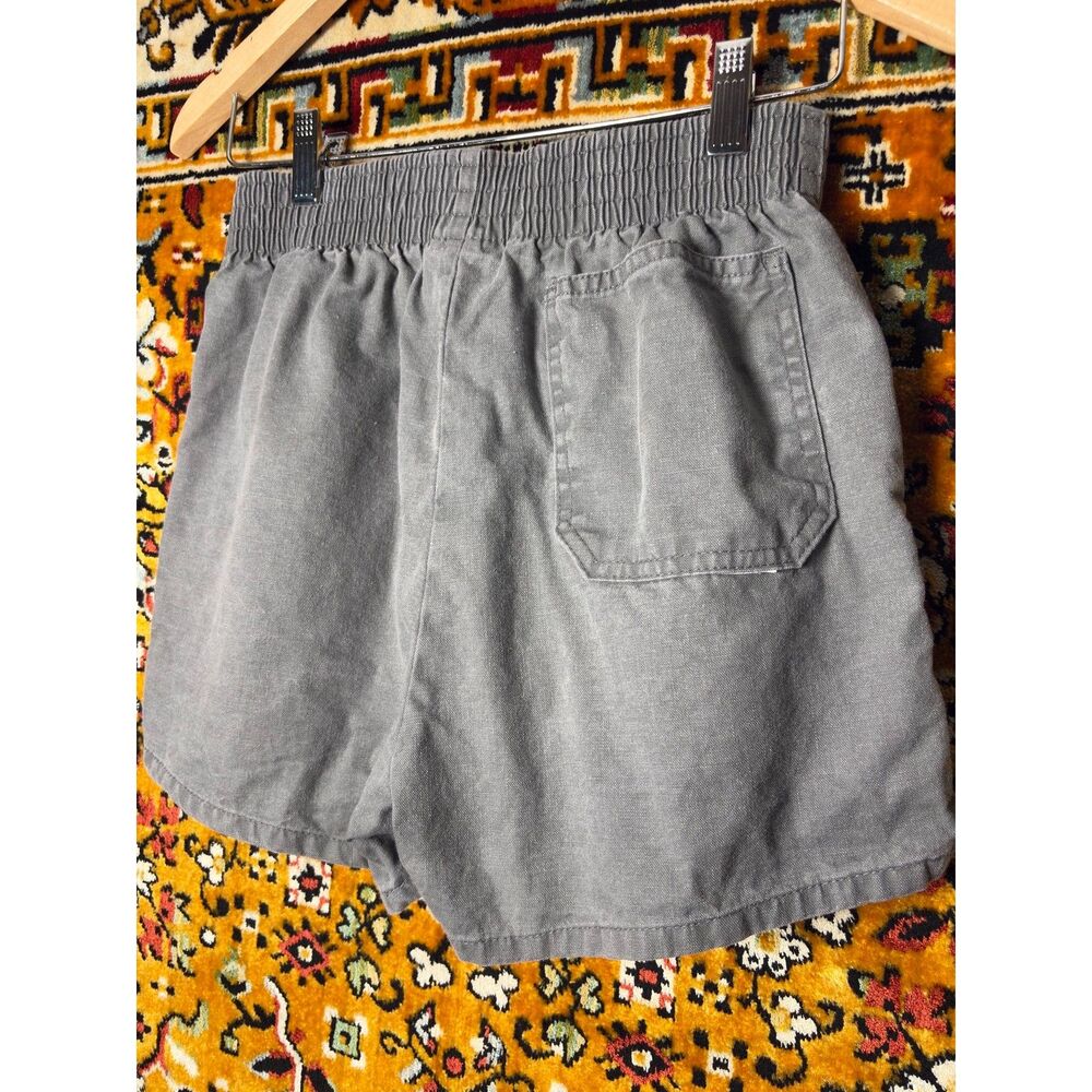 80s Vintage Hobie Faded Gray Canvas Sailing Shorts Surf Techwear Unisex XS / S - Picture 6 of 8